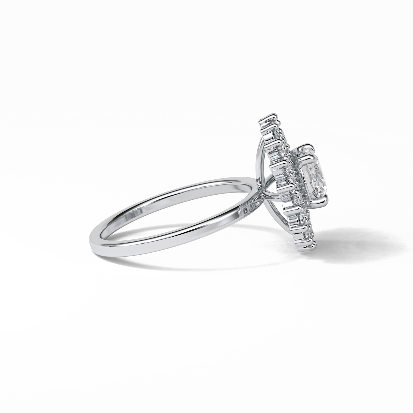 Round Double Halo Lab Grown Diamond Engagement Ring
