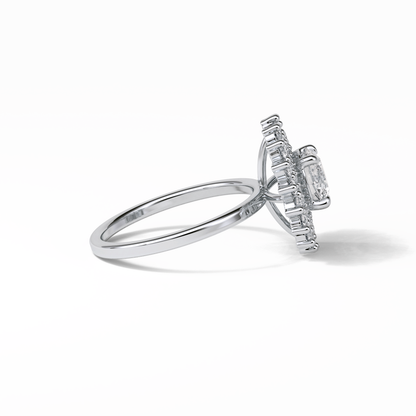 Round Double Halo Lab Grown Diamond Engagement Ring
