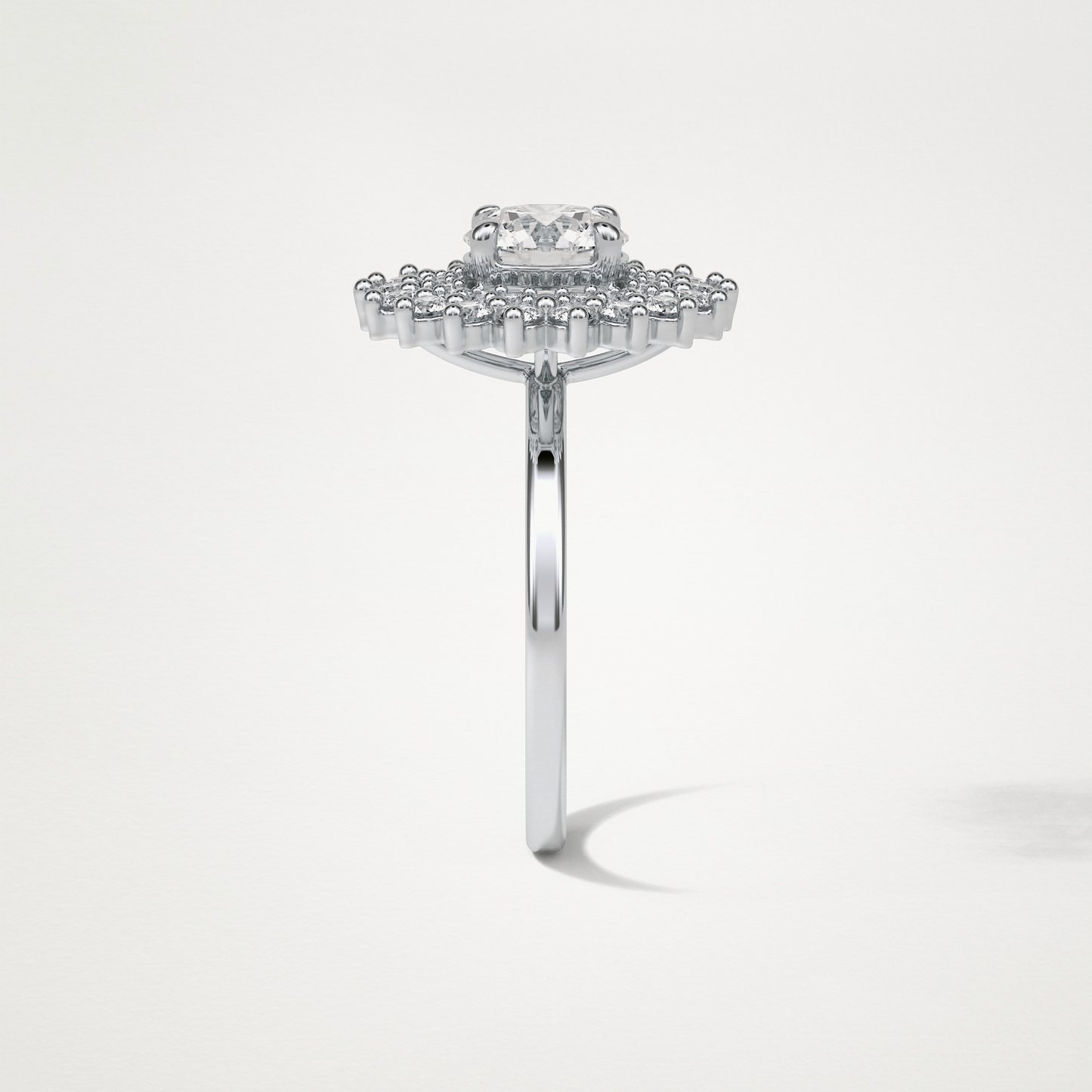 Round Double Halo Lab Grown Diamond Engagement Ring