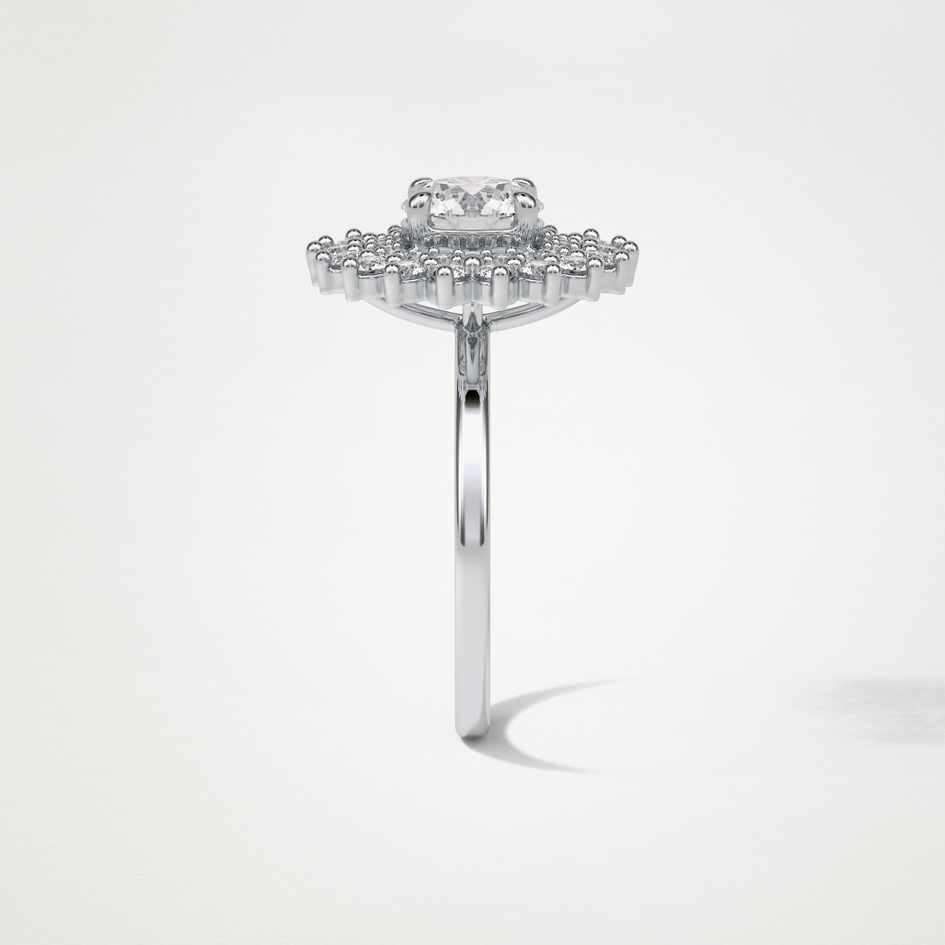 Round Double Halo Lab Grown Diamond Engagement Ring