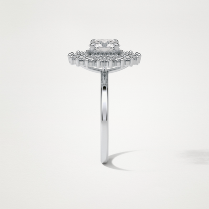 Round Double Halo Lab Grown Diamond Engagement Ring