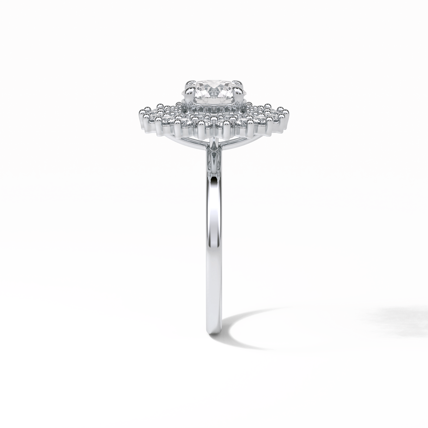 Round Double Halo Lab Grown Diamond Engagement Ring