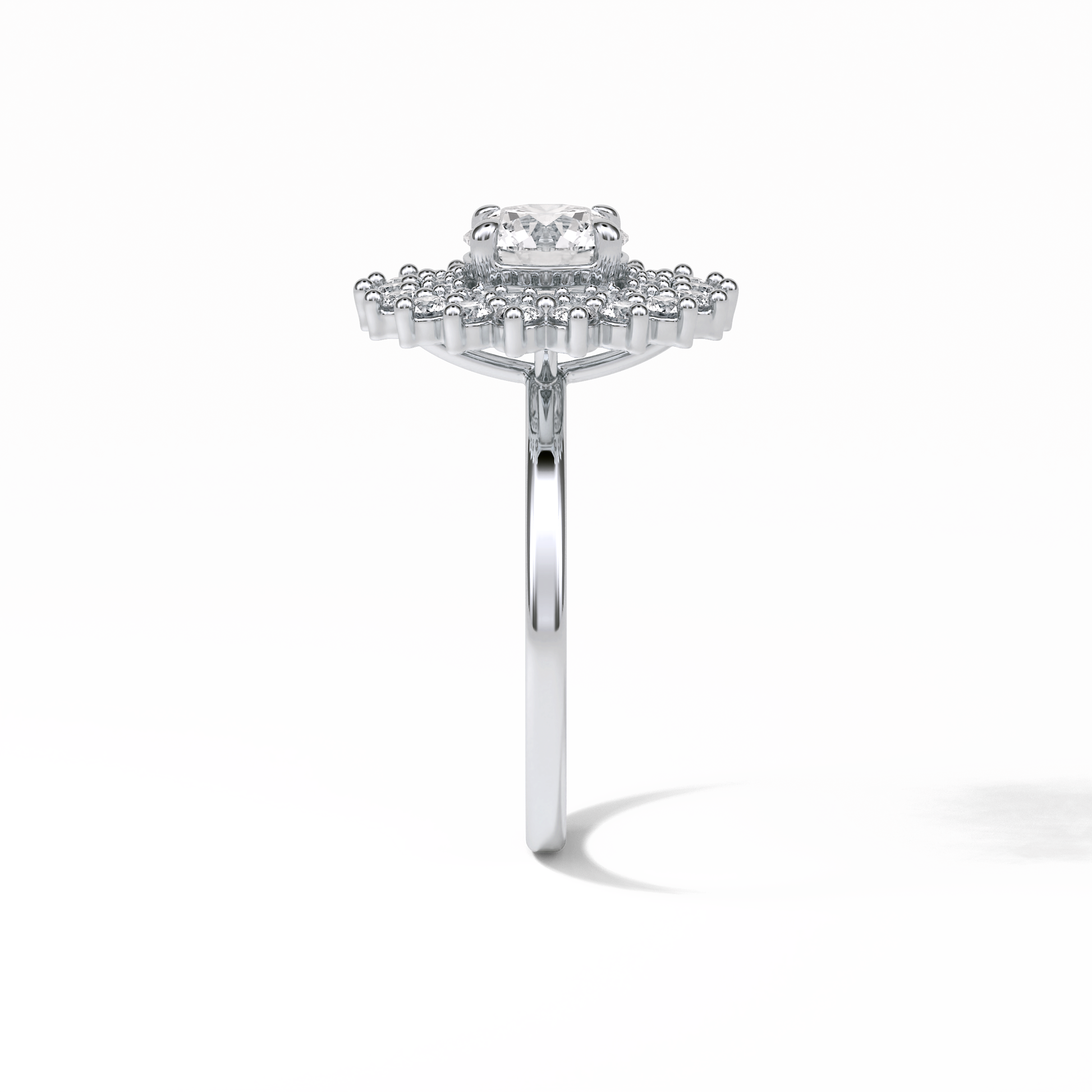 Round Double Halo Lab Grown Diamond Engagement Ring
