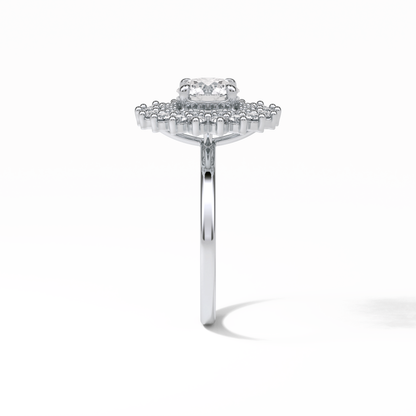 Round Double Halo Lab Grown Diamond Engagement Ring