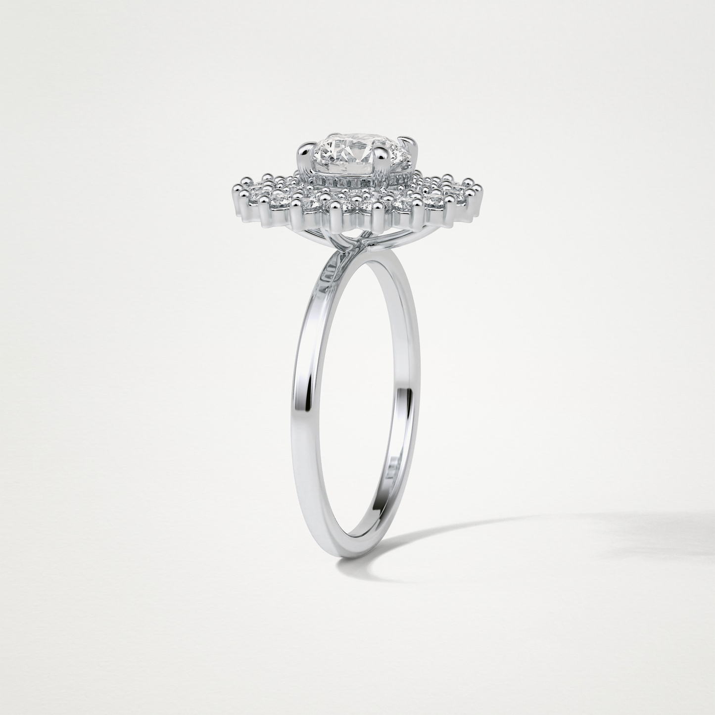 Round Double Halo Lab Grown Diamond Engagement Ring