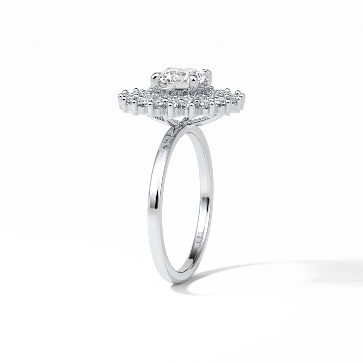 Round Double Halo Lab Grown Diamond Engagement Ring