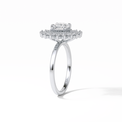 Round Double Halo Lab Grown Diamond Engagement Ring