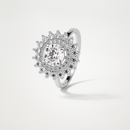Round Double Halo Lab Grown Diamond Engagement Ring
