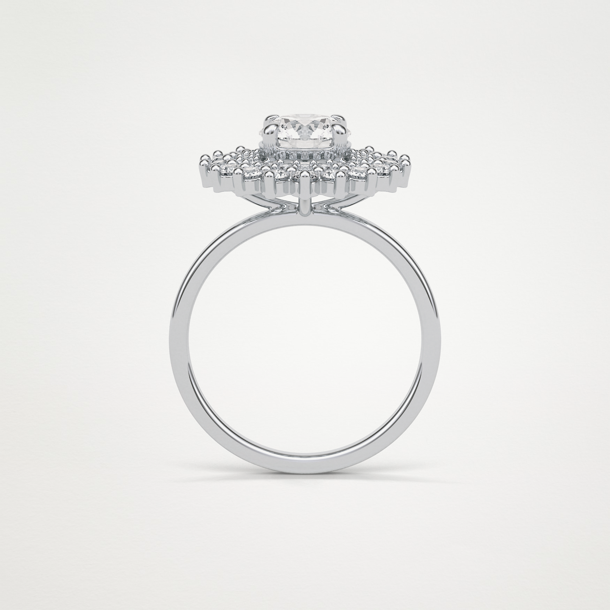 Round Double Halo Lab Grown Diamond Engagement Ring