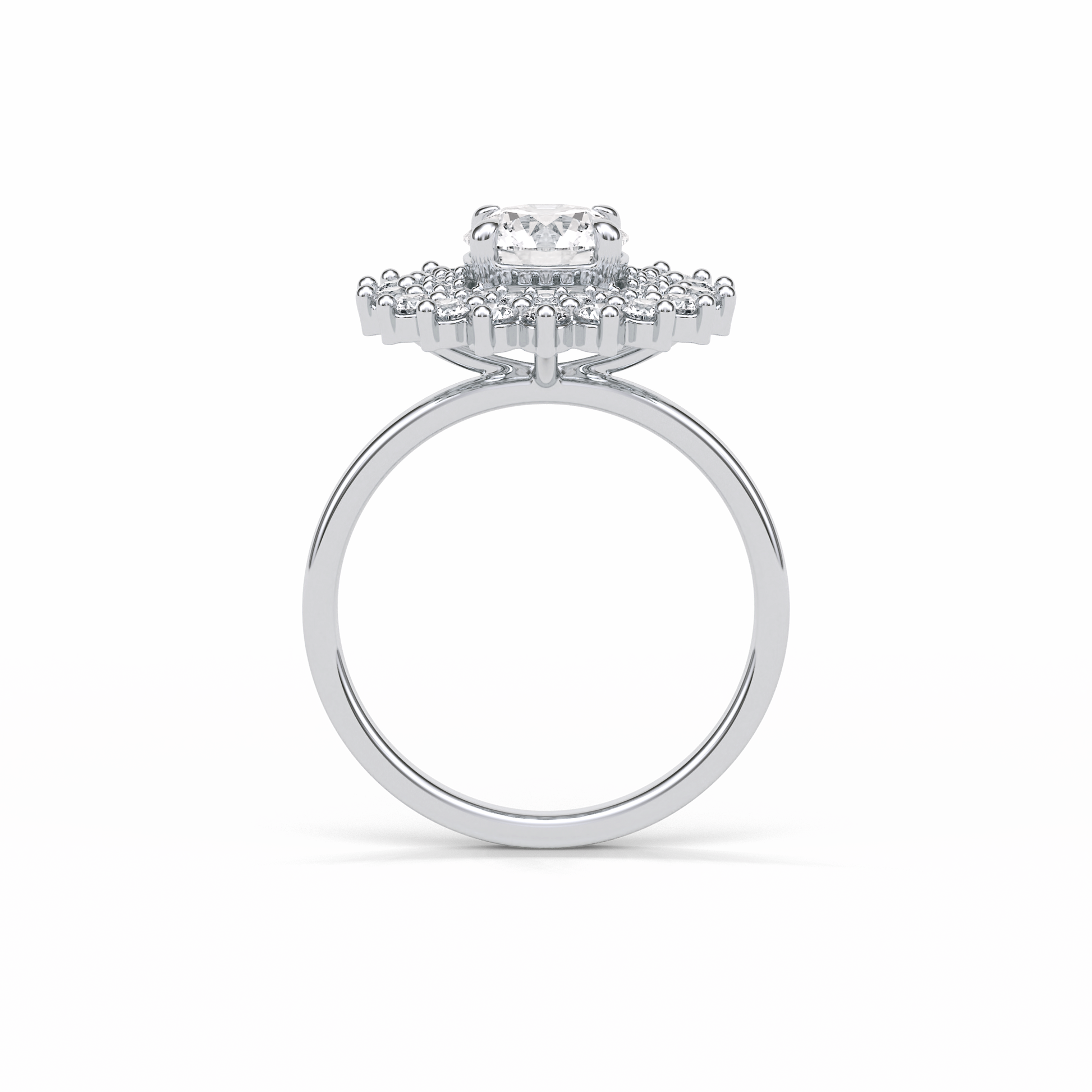 Round Double Halo Lab Grown Diamond Engagement Ring