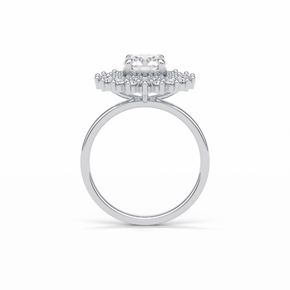 Round Double Halo Lab Grown Diamond Engagement Ring