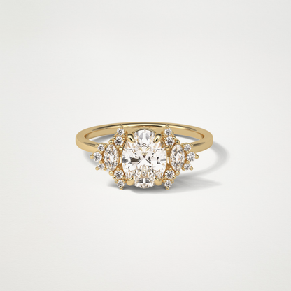 Oval Cluster Lab Grown Diamond Engagement Ring