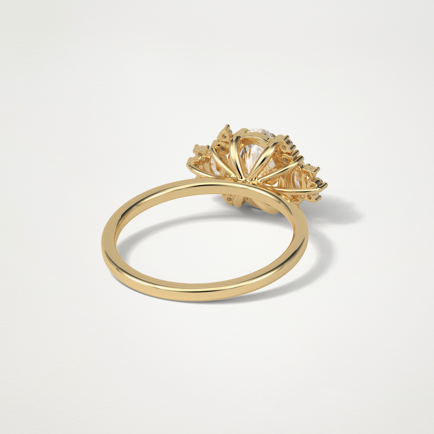 Oval Cluster Lab Grown Diamond Engagement Ring