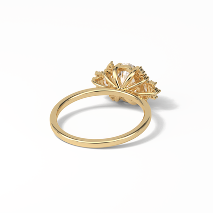 Oval Cluster Lab Grown Diamond Engagement Ring