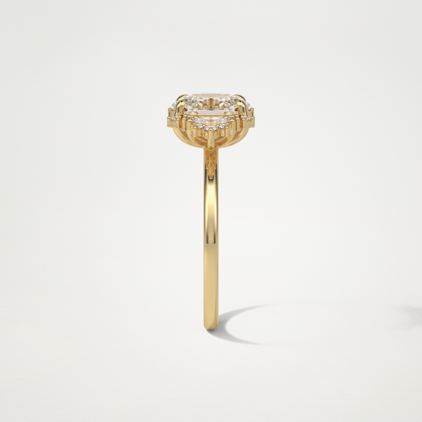 Oval Cluster Lab Grown Diamond Engagement Ring