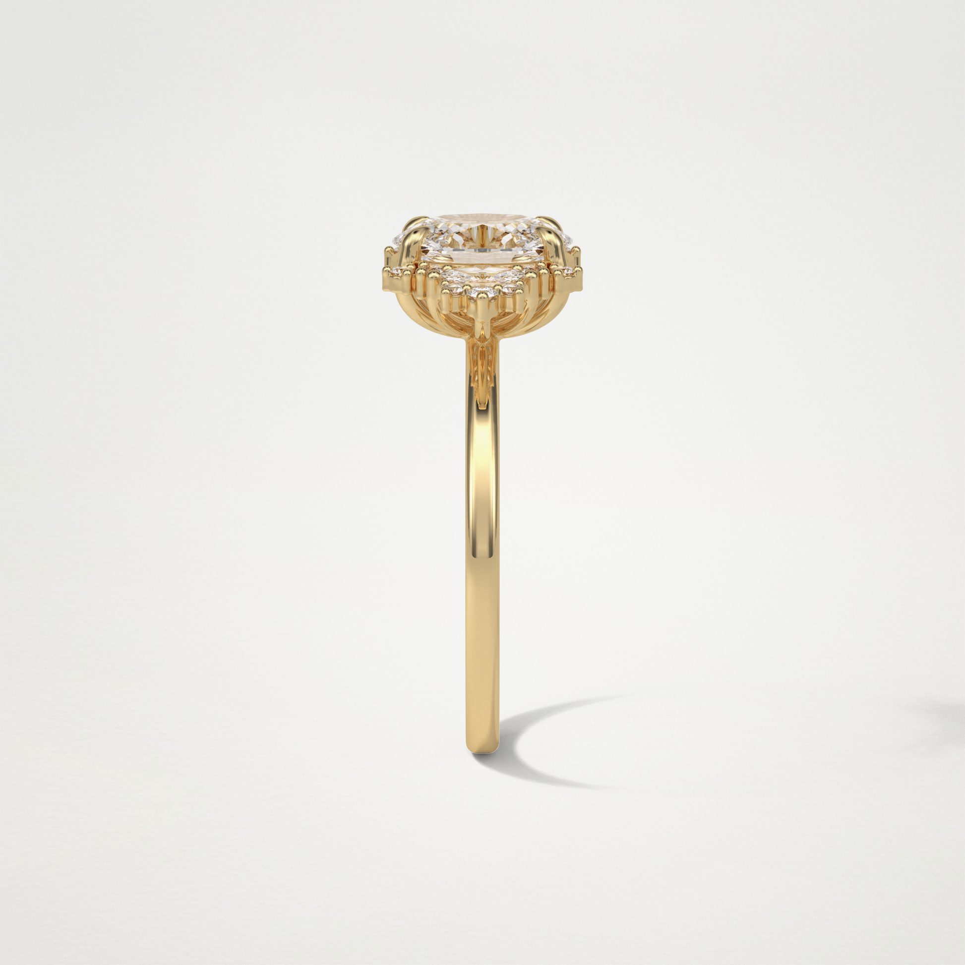 Oval Cluster Lab Grown Diamond Engagement Ring
