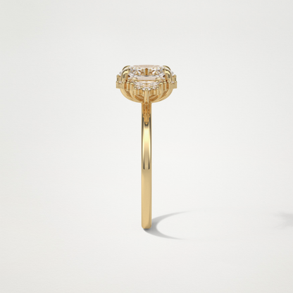 Oval Cluster Lab Grown Diamond Engagement Ring
