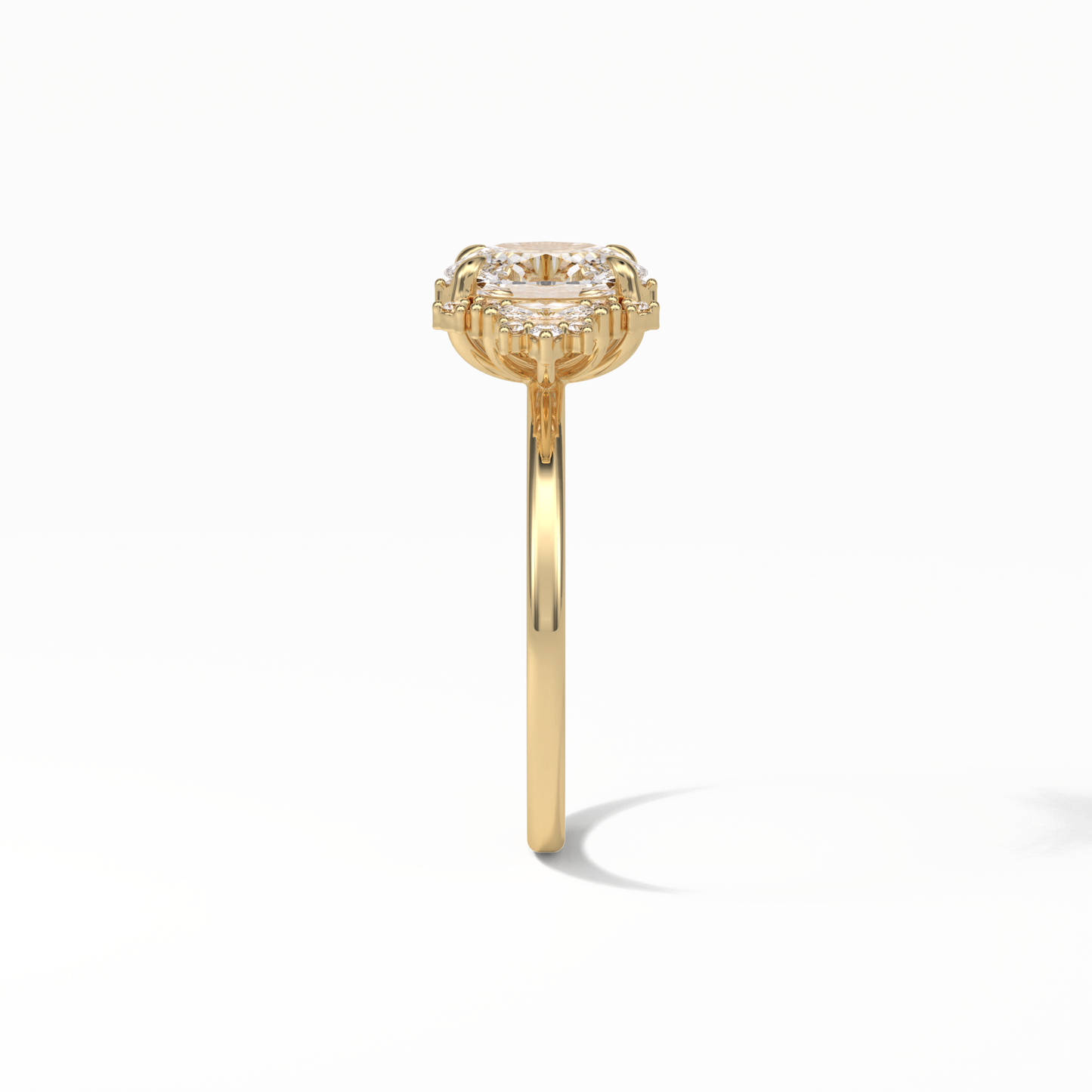 Oval Cluster Lab Grown Diamond Engagement Ring