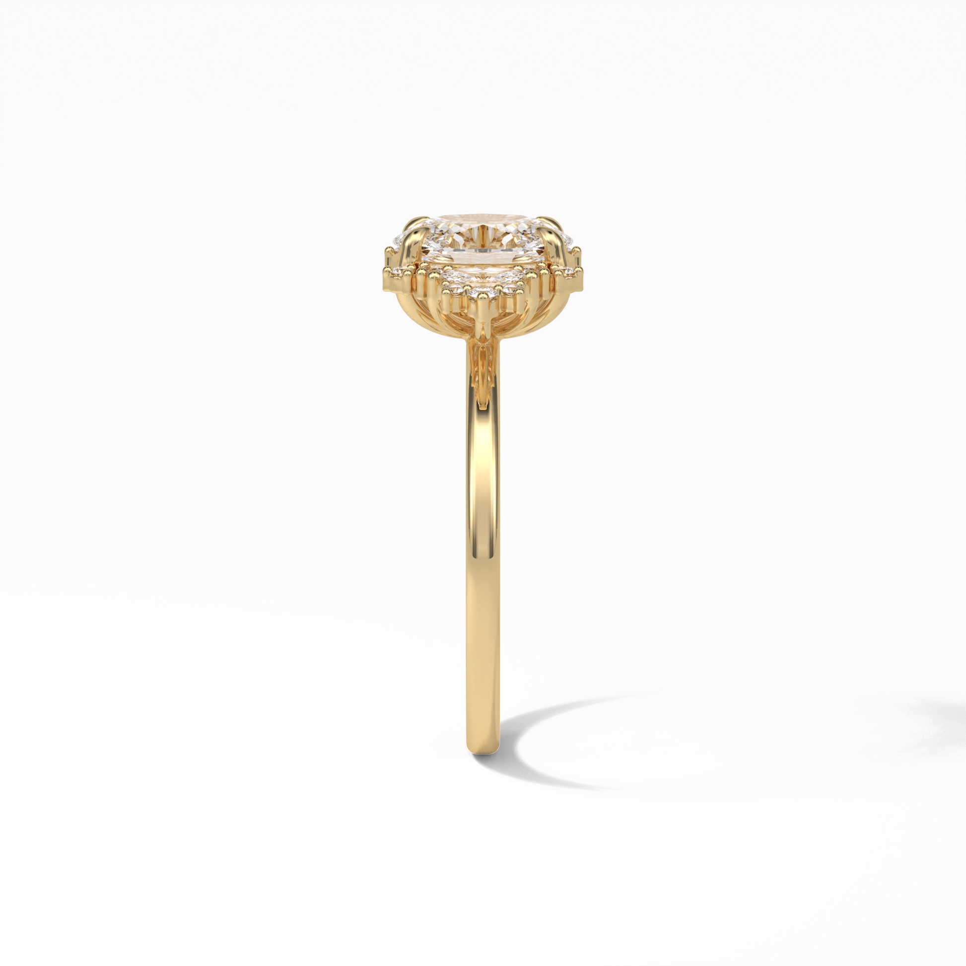 Oval Cluster Lab Grown Diamond Engagement Ring