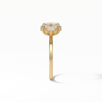 Oval Cluster Lab Grown Diamond Engagement Ring