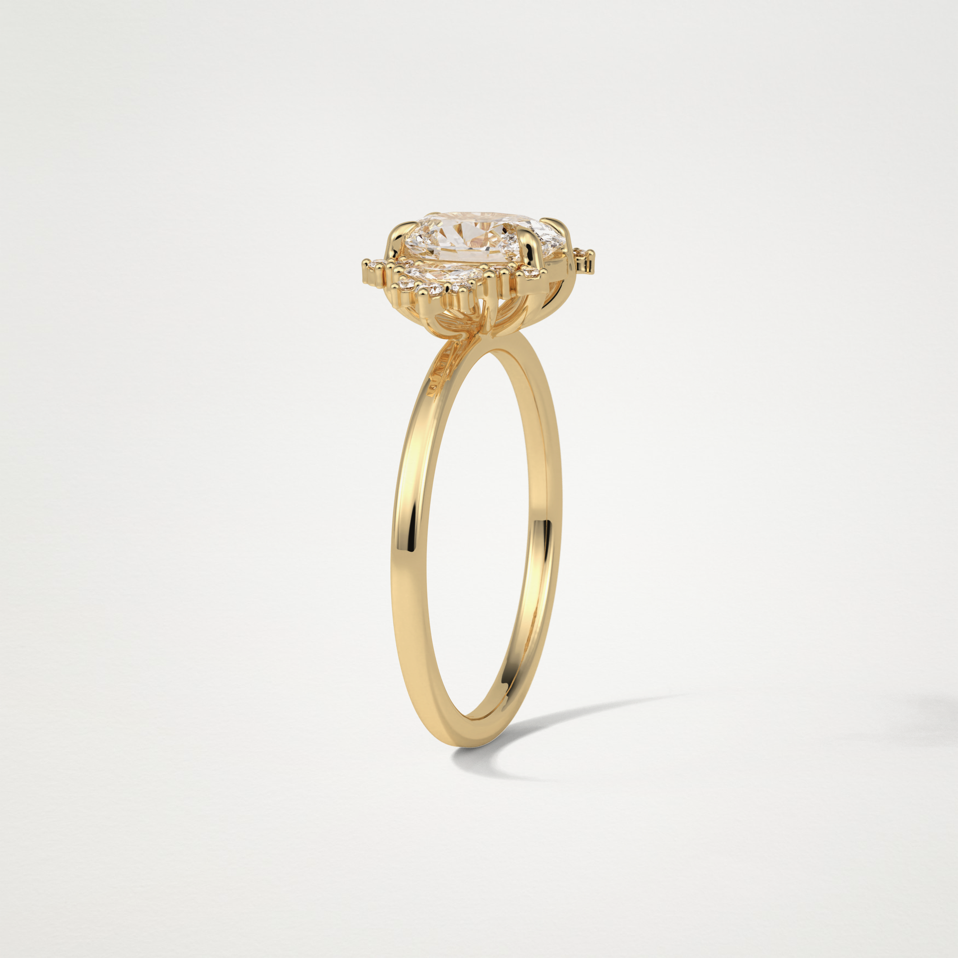 Oval Cluster Lab Grown Diamond Engagement Ring