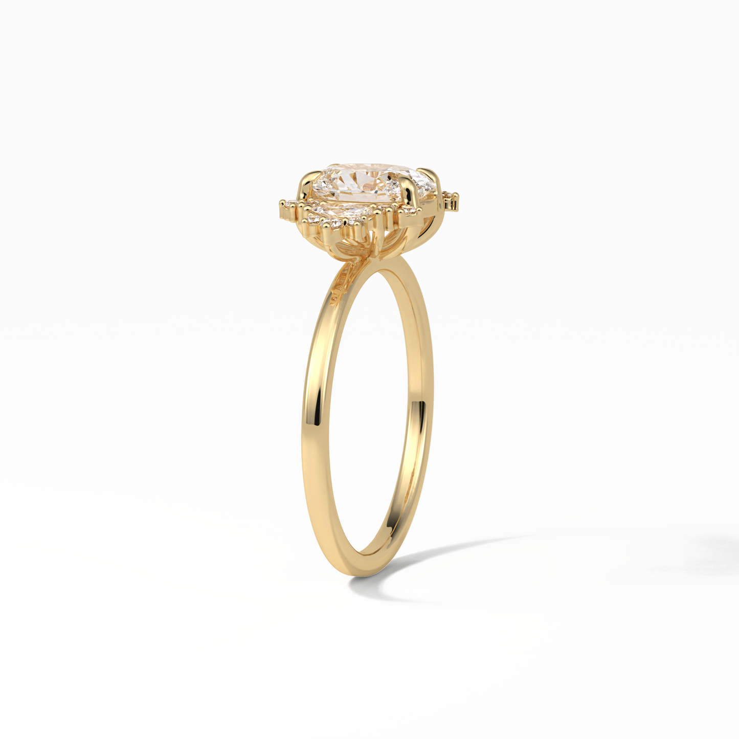 Oval Cluster Lab Grown Diamond Engagement Ring