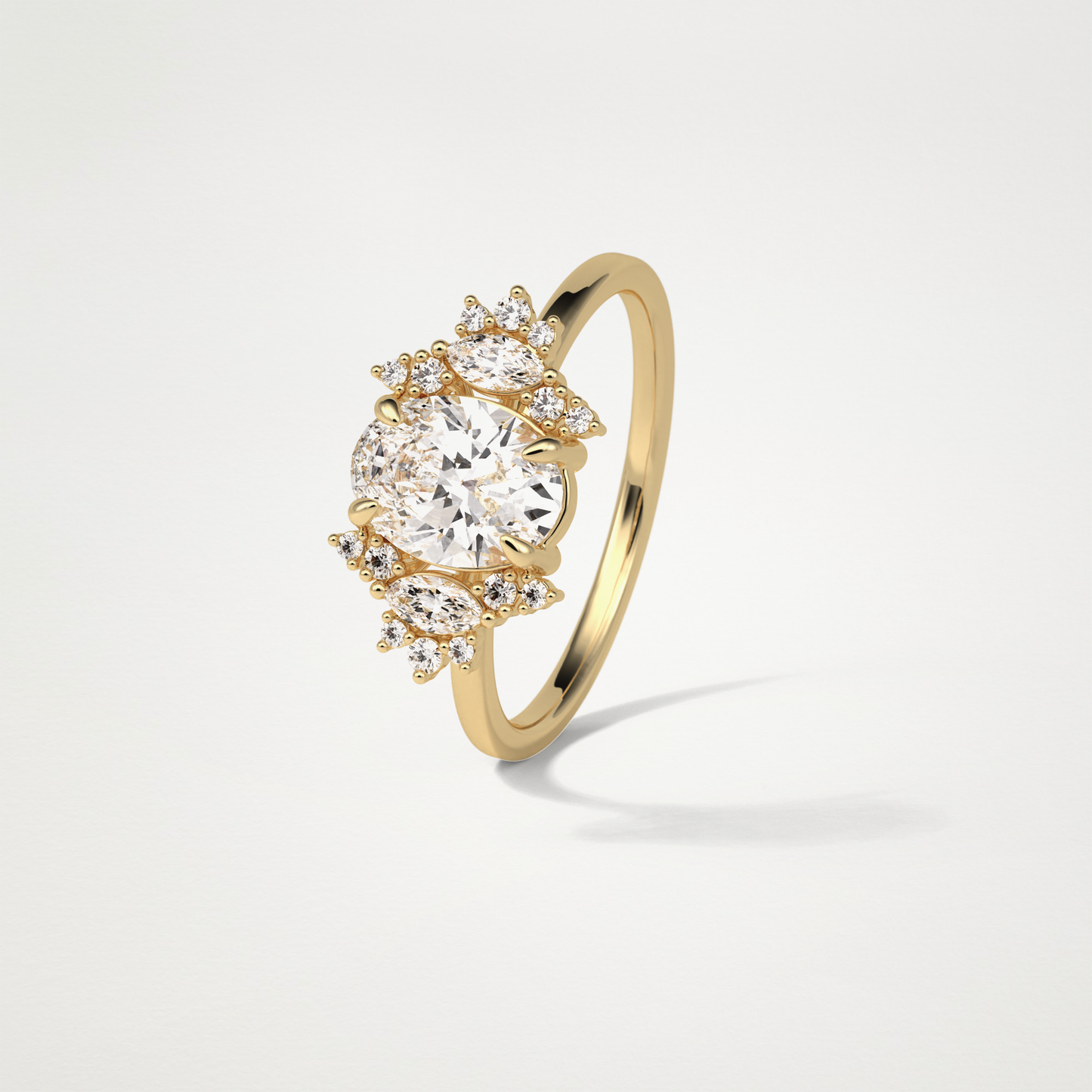 Oval Cluster Lab Grown Diamond Engagement Ring