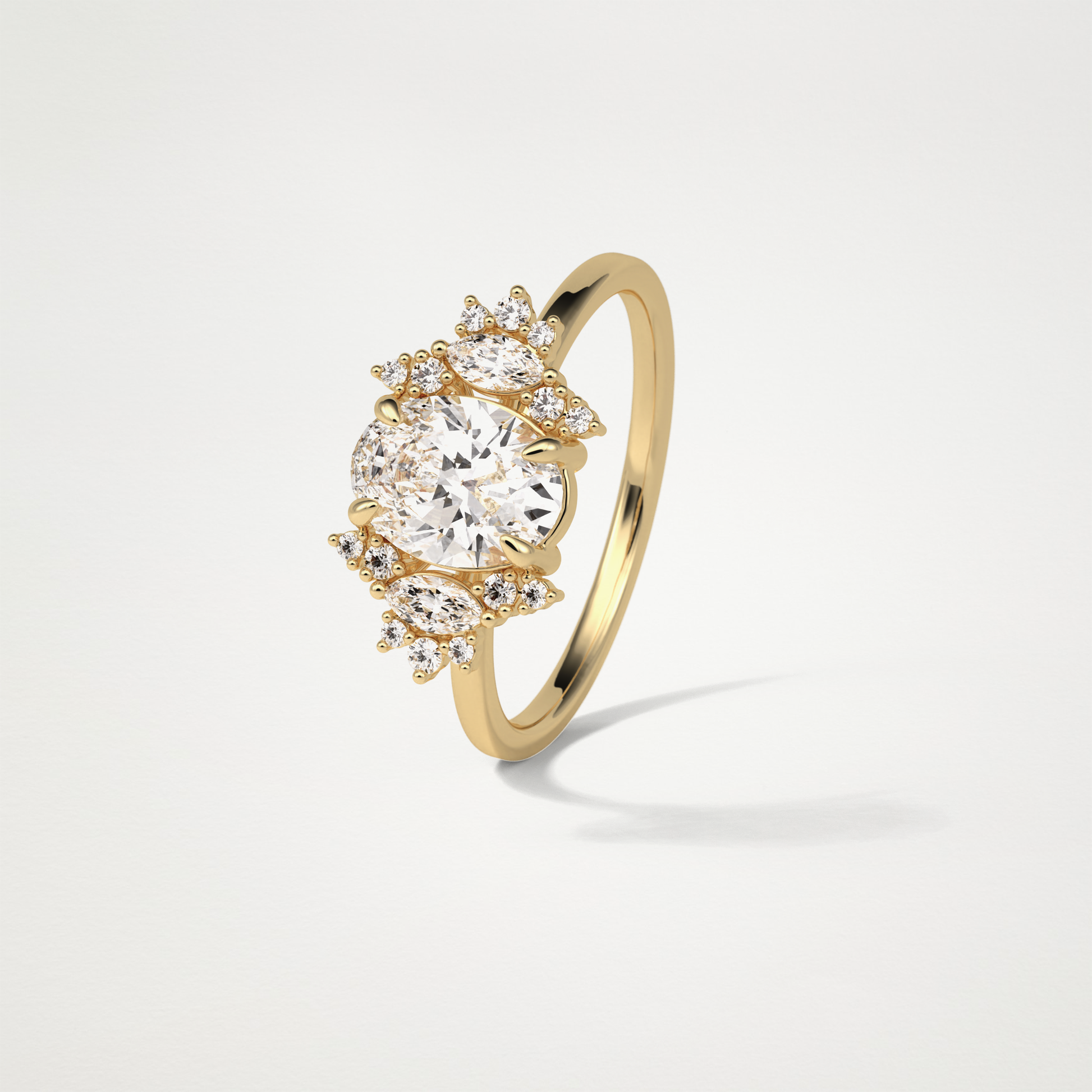 Oval Cluster Lab Grown Diamond Engagement Ring