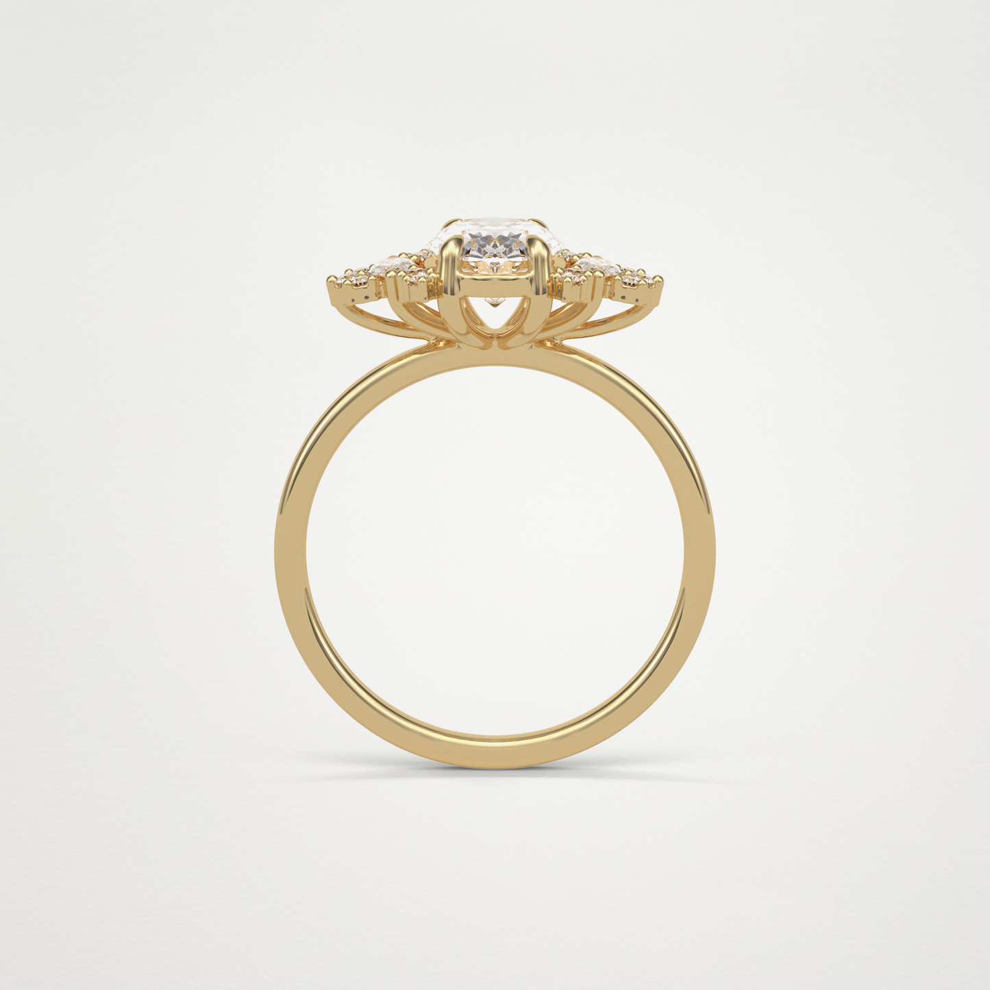 Oval Cluster Lab Grown Diamond Engagement Ring