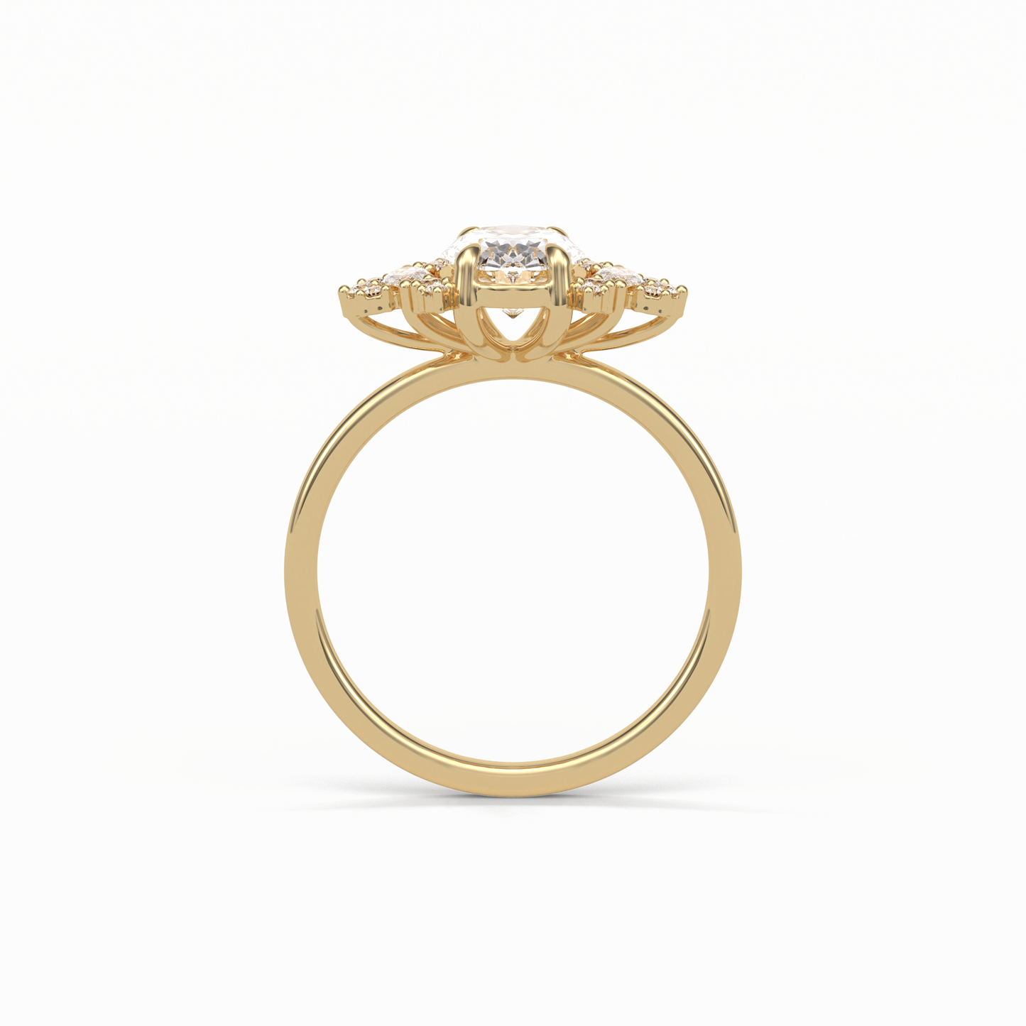 Oval Cluster Lab Grown Diamond Engagement Ring