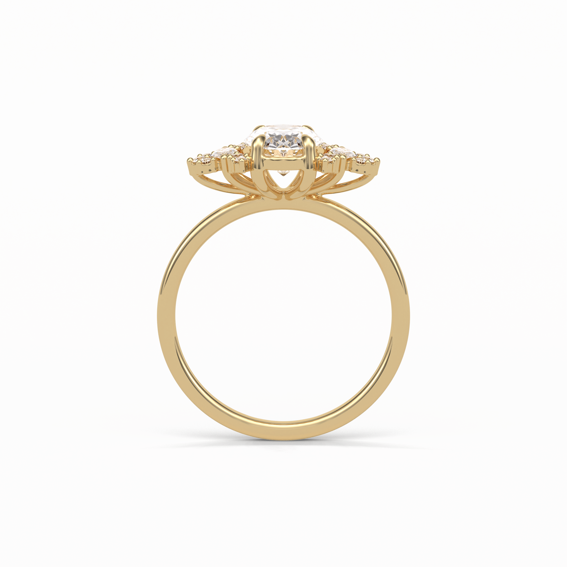 Oval Cluster Lab Grown Diamond Engagement Ring