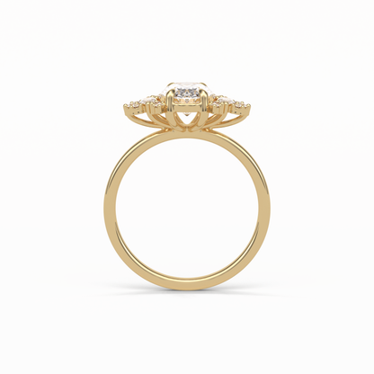 Oval Cluster Lab Grown Diamond Engagement Ring