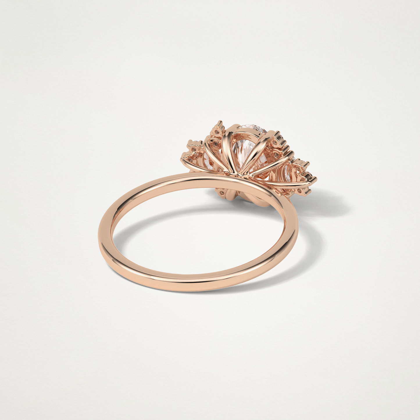 Oval Cluster Lab Grown Diamond Engagement Ring
