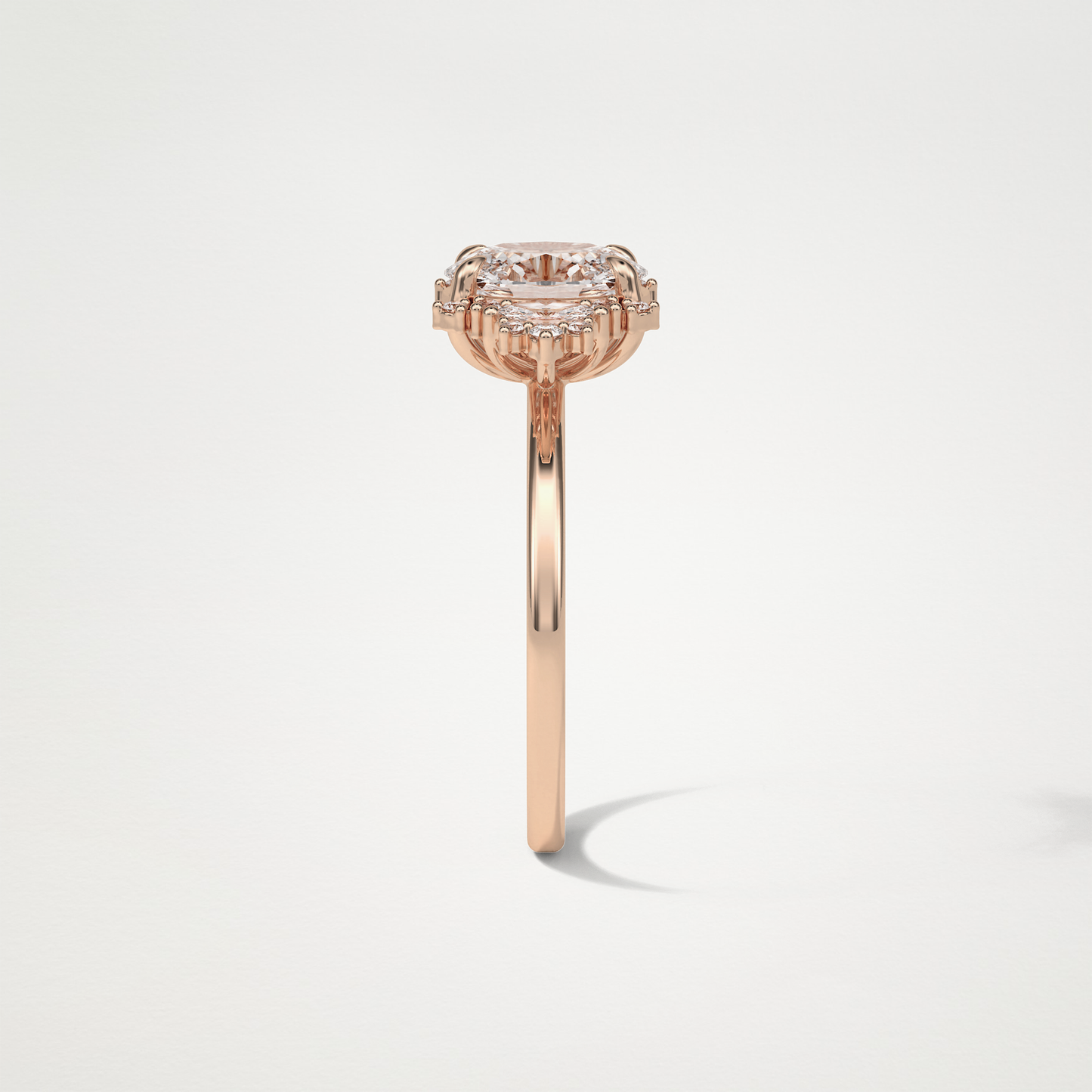 Oval Cluster Lab Grown Diamond Engagement Ring