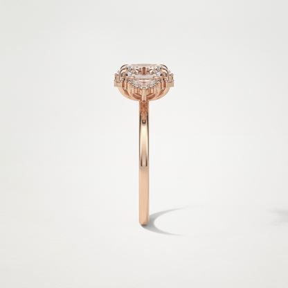 Oval Cluster Lab Grown Diamond Engagement Ring