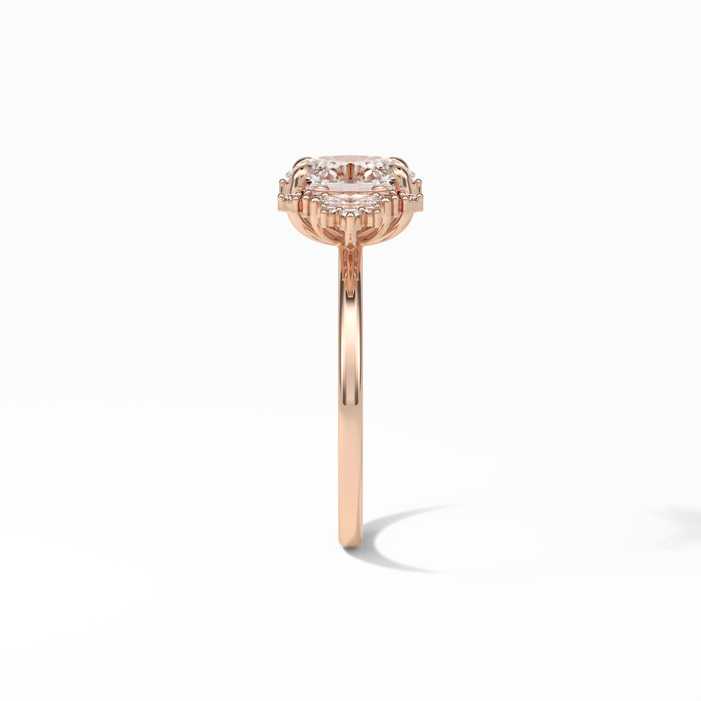 Oval Cluster Lab Grown Diamond Engagement Ring