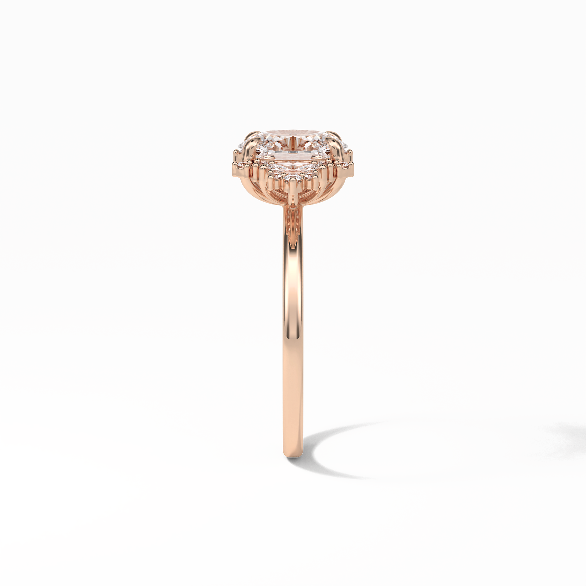 Oval Cluster Lab Grown Diamond Engagement Ring