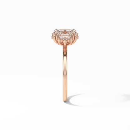 Oval Cluster Lab Grown Diamond Engagement Ring