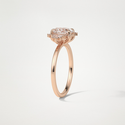 Oval Cluster Lab Grown Diamond Engagement Ring
