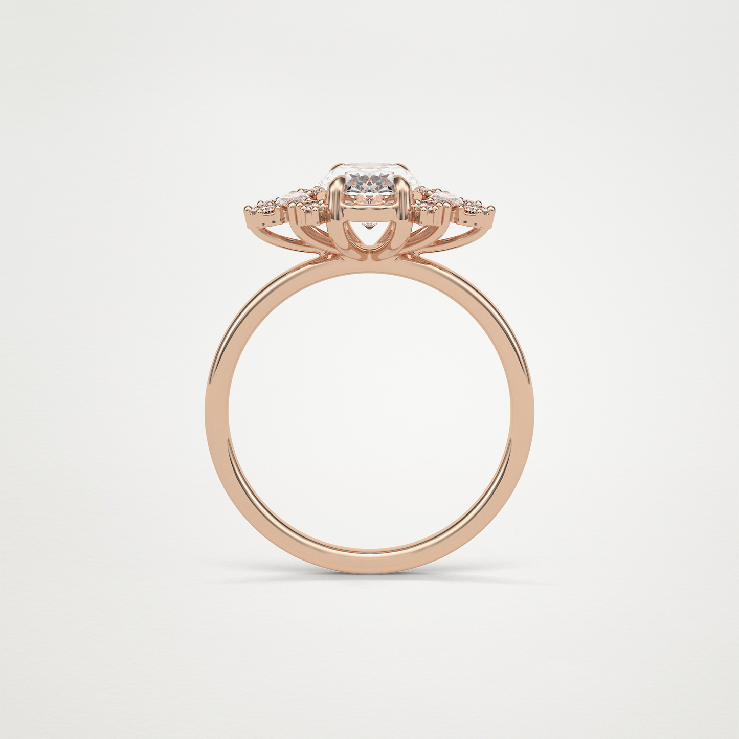 Oval Cluster Lab Grown Diamond Engagement Ring