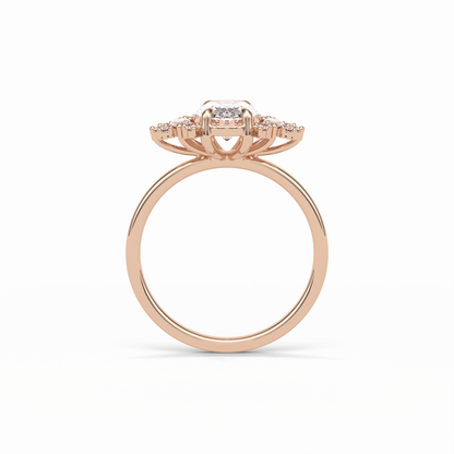 Oval Cluster Lab Grown Diamond Engagement Ring