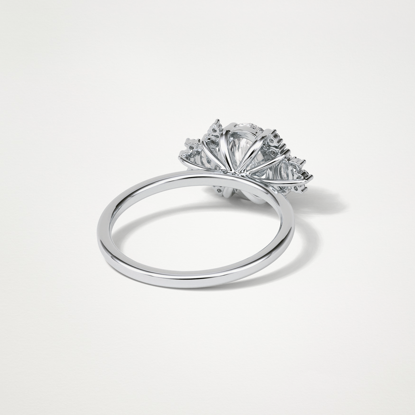 Oval Cluster Lab Grown Diamond Engagement Ring