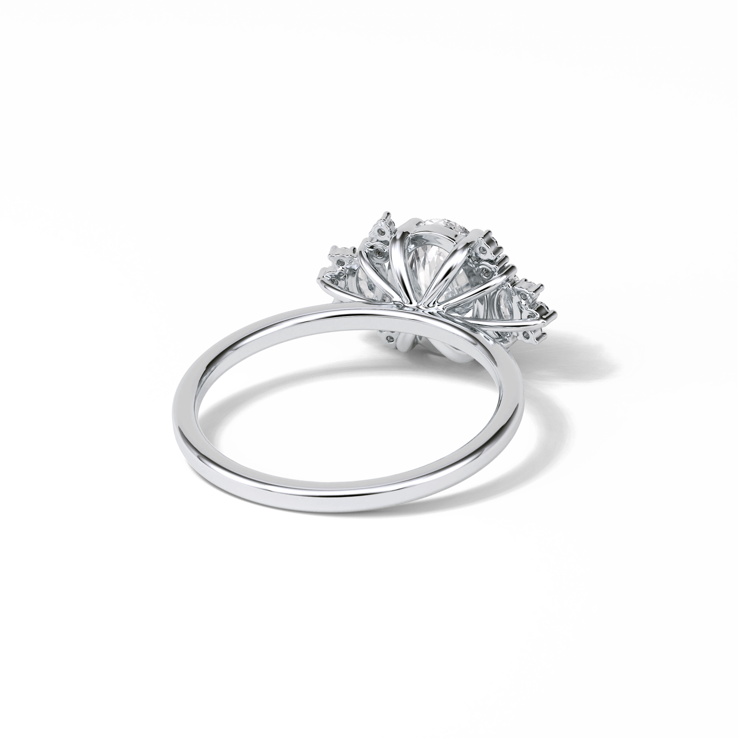 Oval Cluster Lab Grown Diamond Engagement Ring