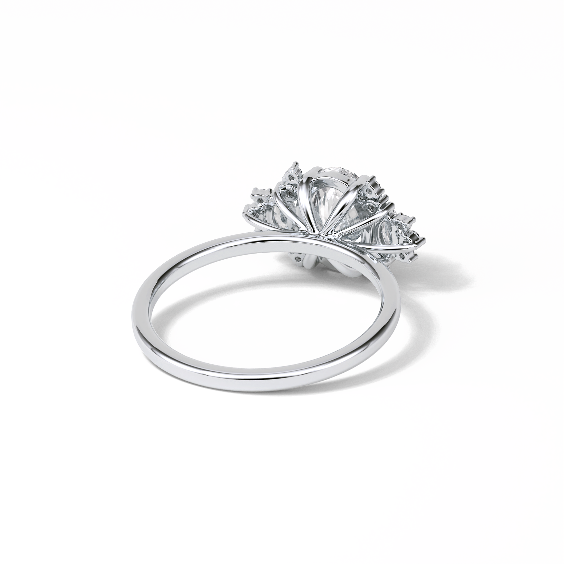 Oval Cluster Lab Grown Diamond Engagement Ring