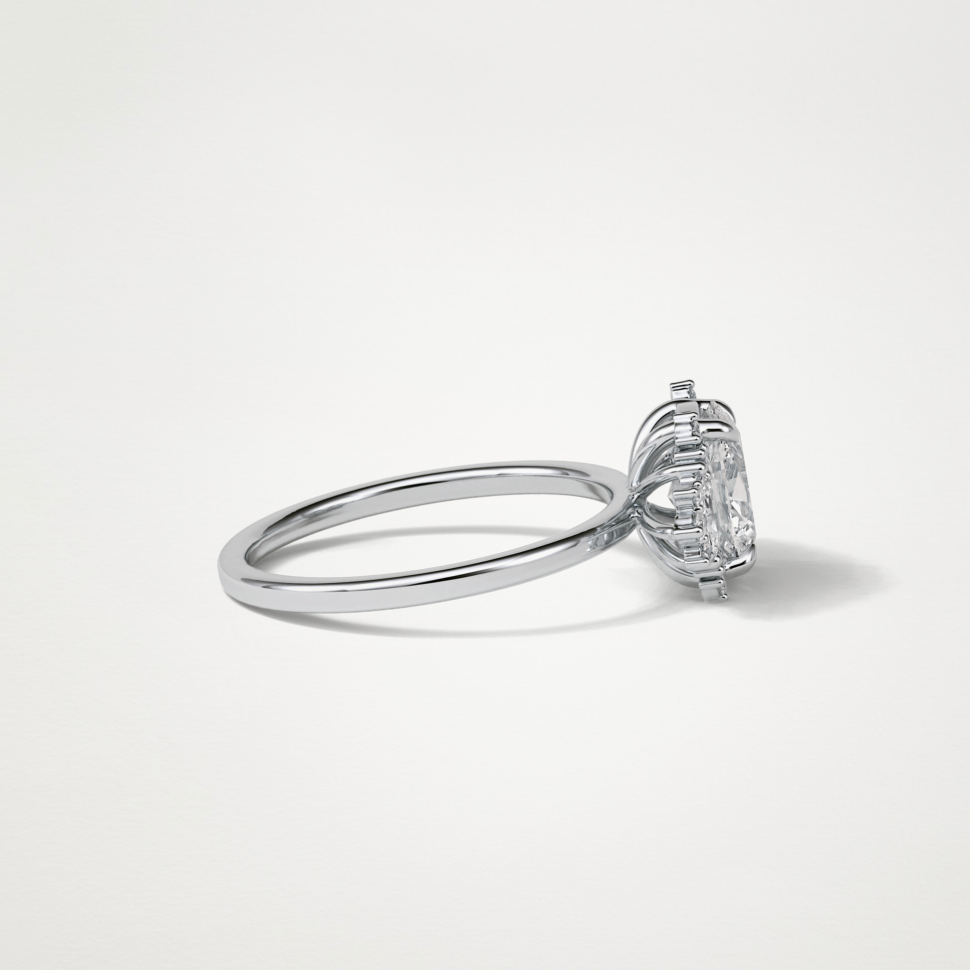 Oval Cluster Lab Grown Diamond Engagement Ring
