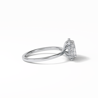 Oval Cluster Lab Grown Diamond Engagement Ring