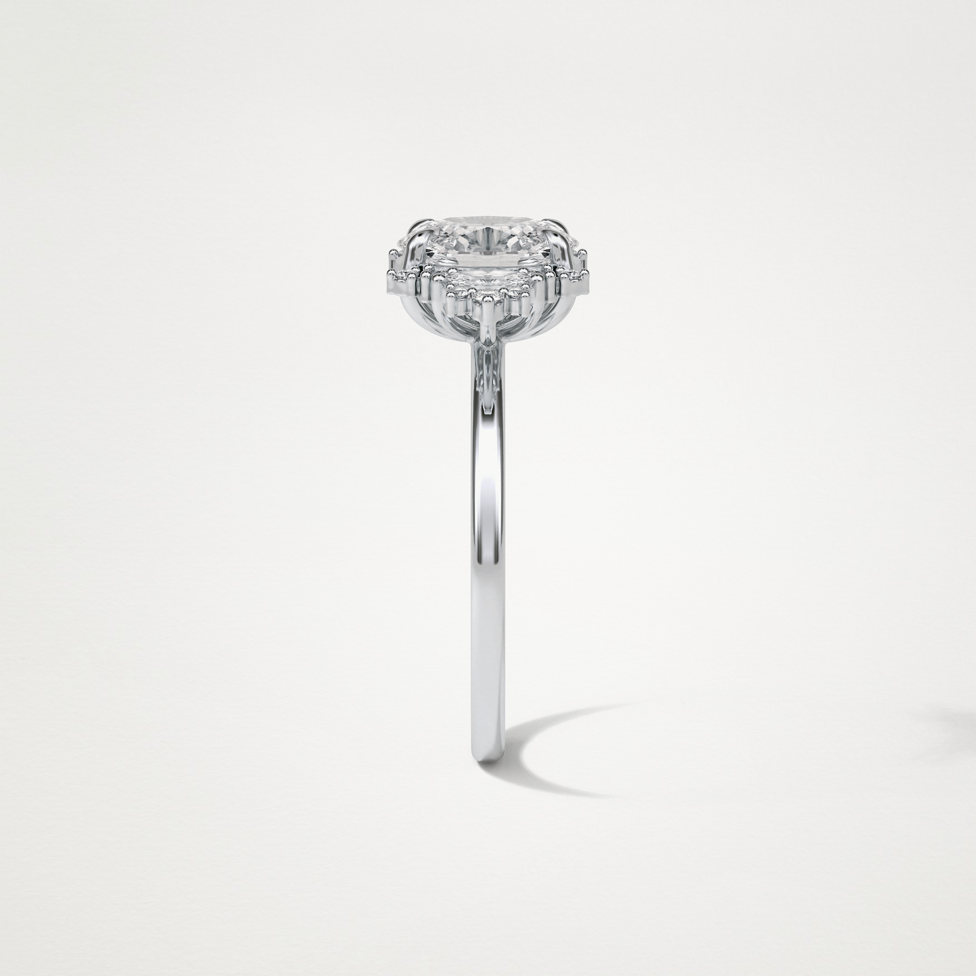 Oval Cluster Lab Grown Diamond Engagement Ring
