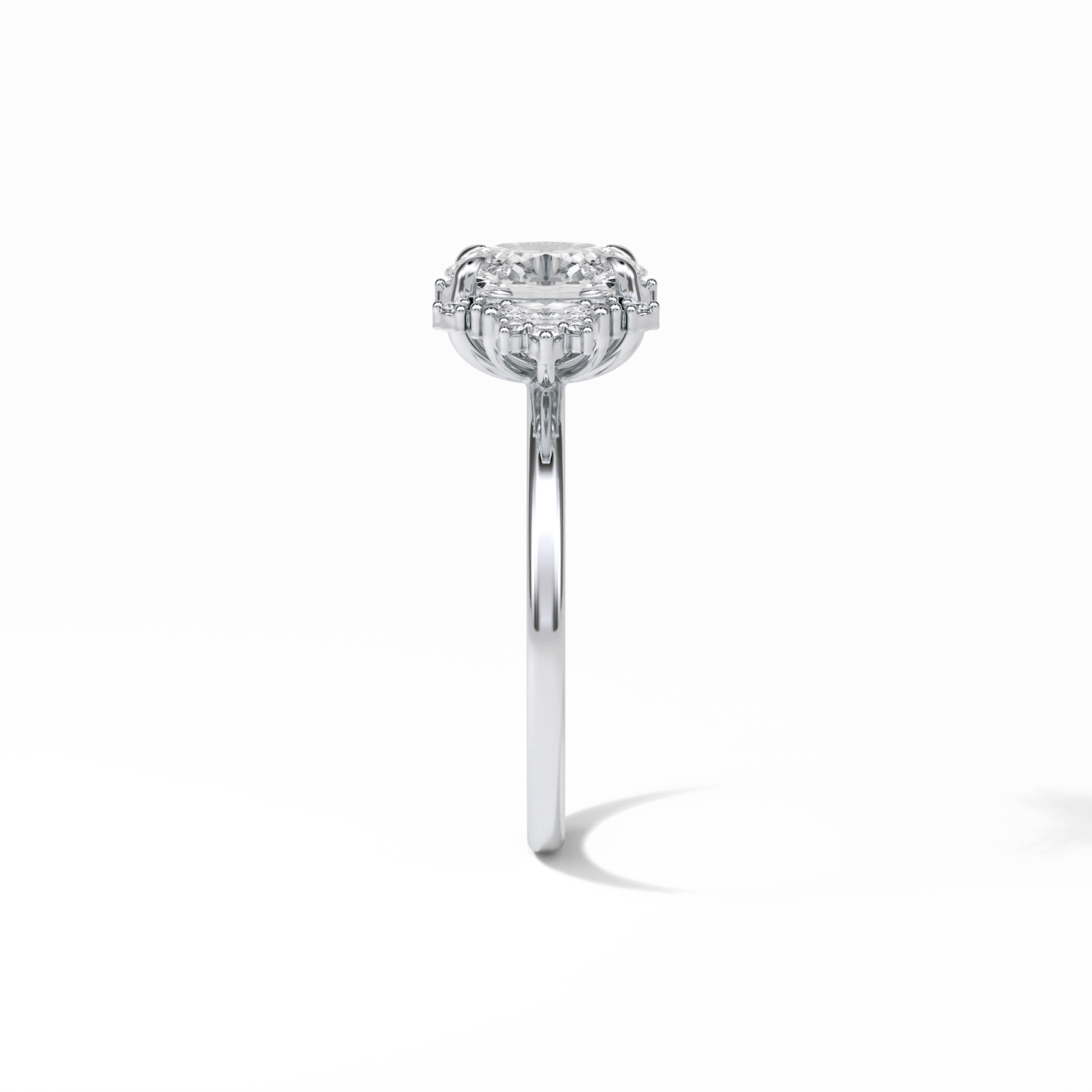 Oval Cluster Lab Grown Diamond Engagement Ring