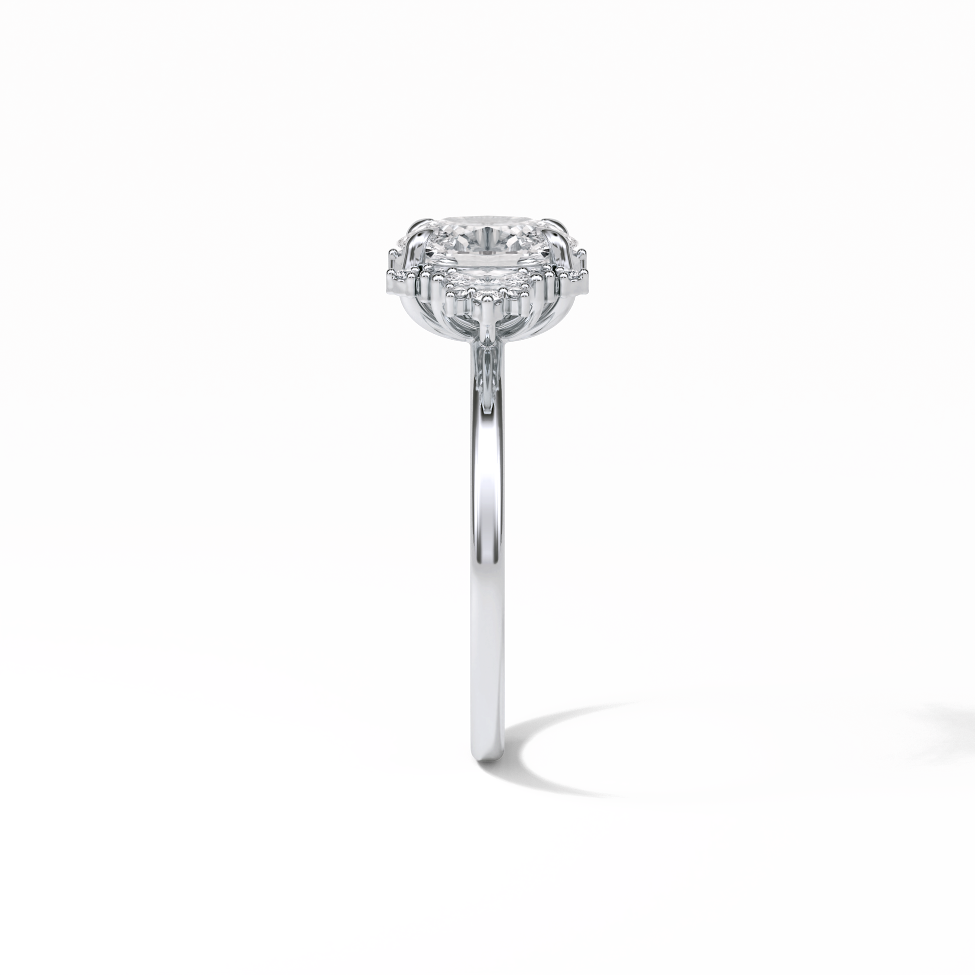 Oval Cluster Lab Grown Diamond Engagement Ring