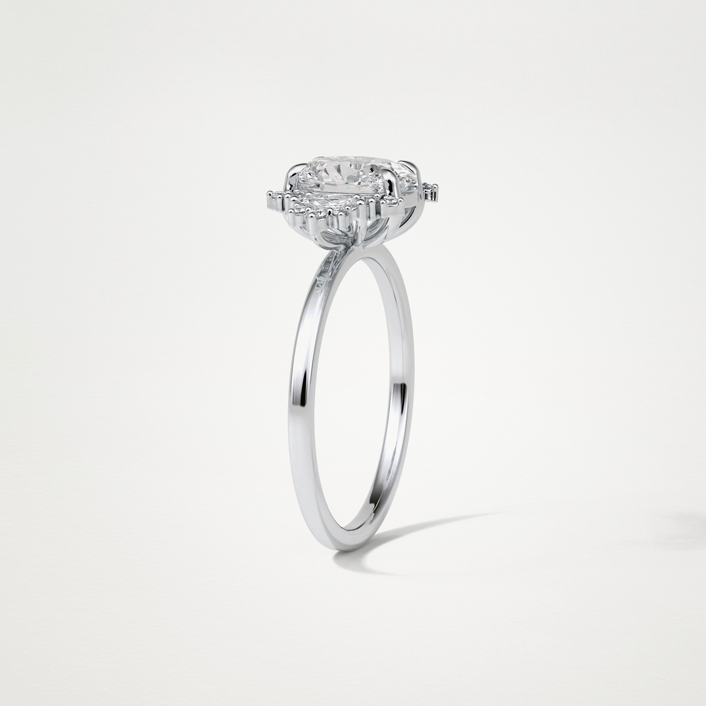Oval Cluster Lab Grown Diamond Engagement Ring